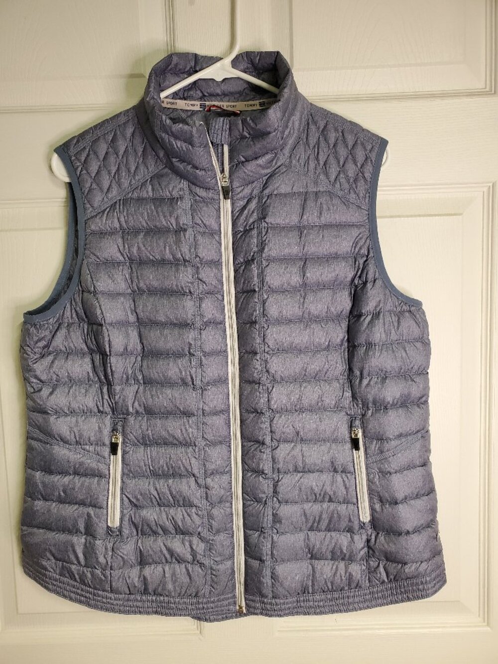 Tommy Hilfiger Sport Women's Size XL Blue Quilted Down Puffer Full Zip Vest